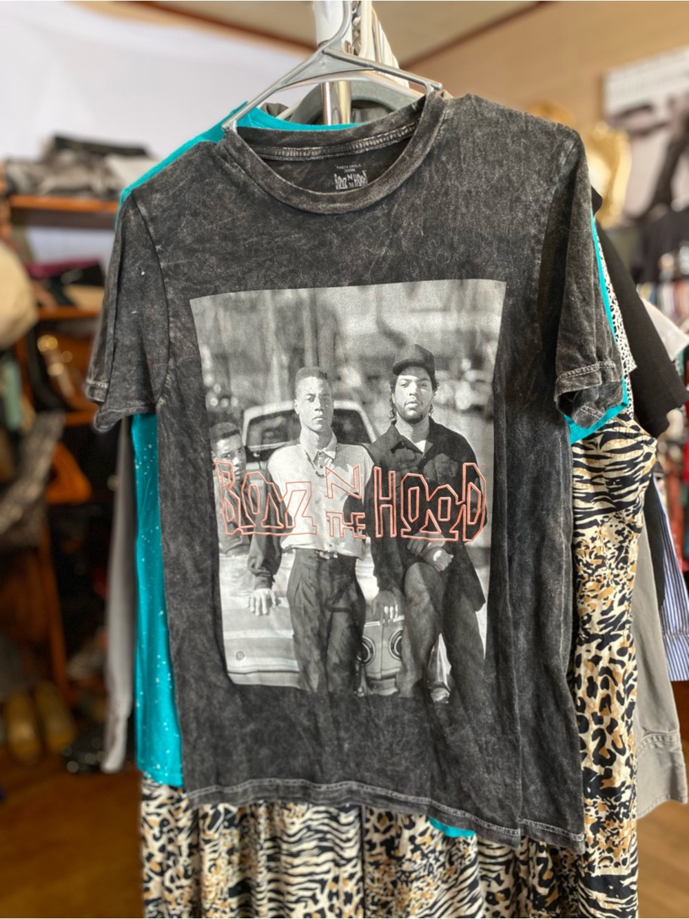 Acid Washed 'Boyz n the Hood' Graphic Short Sleeve Tee